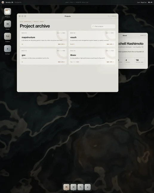 Mitchell Hashimoto's os portfolio example